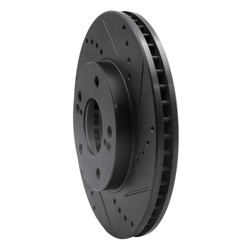 R1 Concepts R1 01-03 Hyundai XG350 Front Right Drilled & Slotted Black Brake Rotor