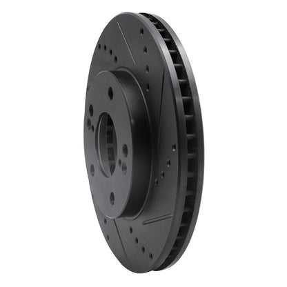 R1 Concepts R1 01-03 Hyundai XG350 Front Right Drilled & Slotted Black Brake Rotor