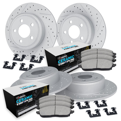 R1 Concepts R1 16-25 BMW X4 Front & Rear Drill/Slot Carbon Coated Rotor Set w/Euro Ceramic Pads