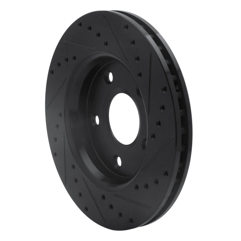 R1 Concepts R1 08-16 Chrysler Town & Country Front Left Drilled & Slotted Black Brake Rotor