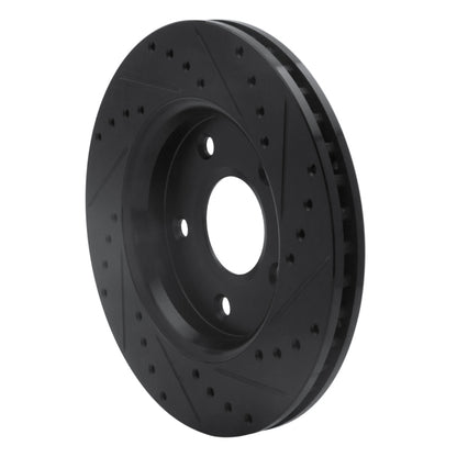 R1 Concepts R1 08-16 Chrysler Town & Country Front Left Drilled & Slotted Black Brake Rotor