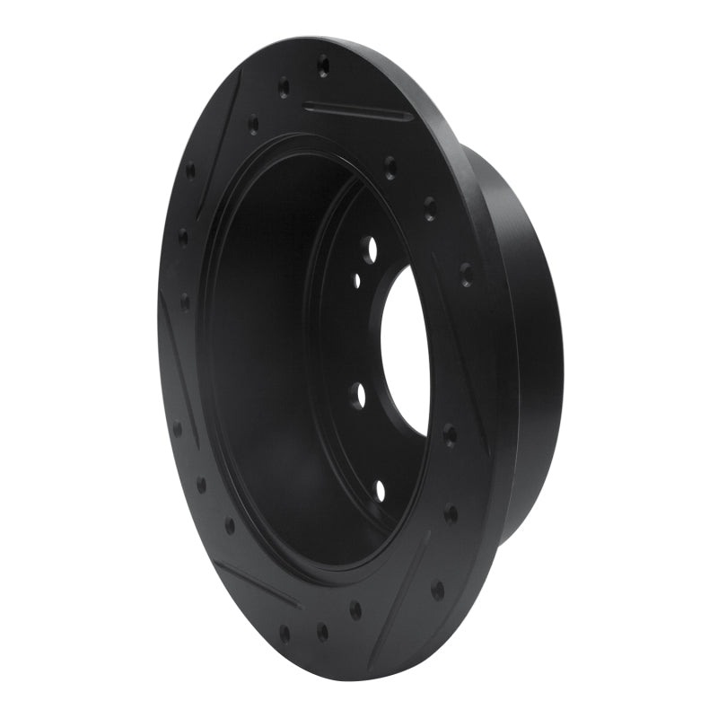 R1 Concepts R1 10-13 Kia Soul Rear Right Drilled & Slotted Black Brake Rotor