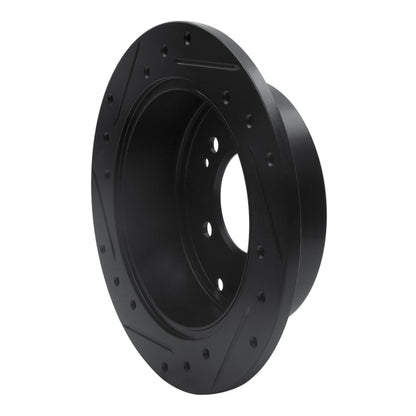 R1 Concepts R1 10-13 Kia Soul Rear Right Drilled & Slotted Black Brake Rotor