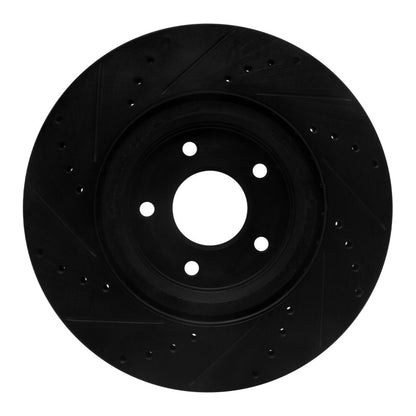 R1 Concepts R1 14-19 Nissan Rogue Front Right Drilled & Slotted Black Brake Rotor