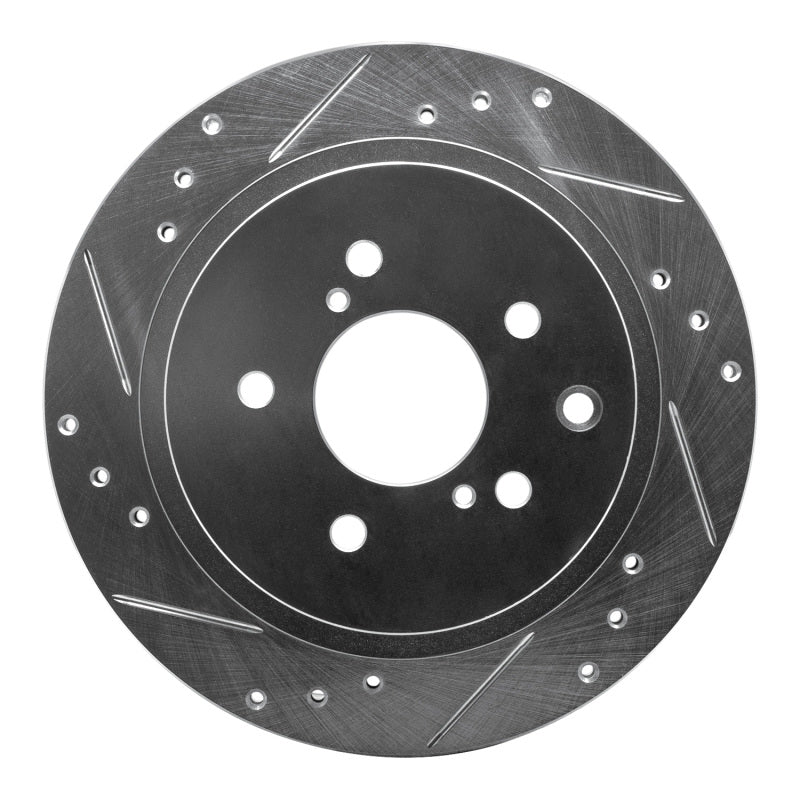 R1 Concepts R1 89-96 Nissan 300ZX Turbo Rear Left Drilled & Slotted Silver Brake Rotor