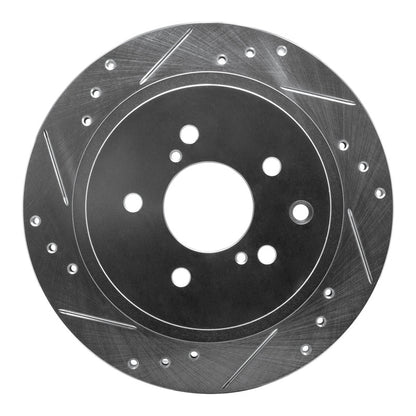 R1 Concepts R1 89-96 Nissan 300ZX Turbo Rear Left Drilled & Slotted Silver Brake Rotor