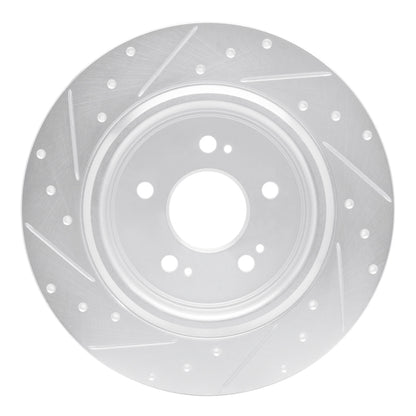 R1 Concepts R1 18-25 Honda Odyssey Rear Right Drilled & Slotted Silver Brake Rotor