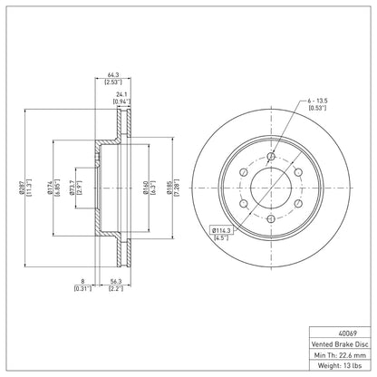 DFC 91-96 Dodge Dakota 4WD Front Brake Rotor