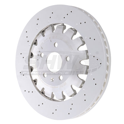 SHW Performance SHW 18-21 Audi TT Quattro 2.0L Front Drilled-Dimpled Lightweight Brake Rotor (8S0615301L)