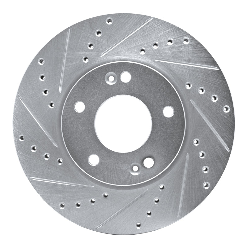 R1 Concepts R1 07-10 Kia Rondo (Canada) Front Left Drilled & Slotted Silver Brake Rotor