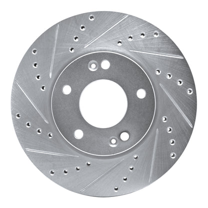 R1 Concepts R1 07-10 Kia Rondo (Canada) Front Left Drilled & Slotted Silver Brake Rotor