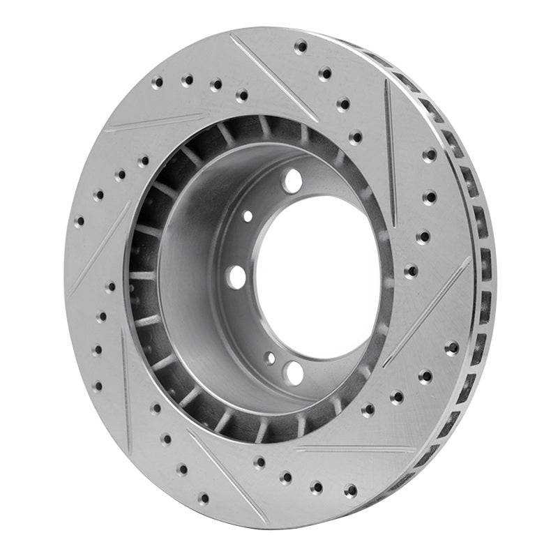 R1 Concepts R1 89-97 Porsche 911 Front Left Drilled & Slotted Silver Brake Rotor