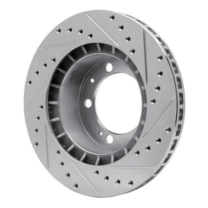 R1 Concepts R1 89-97 Porsche 911 Front Left Drilled & Slotted Silver Brake Rotor