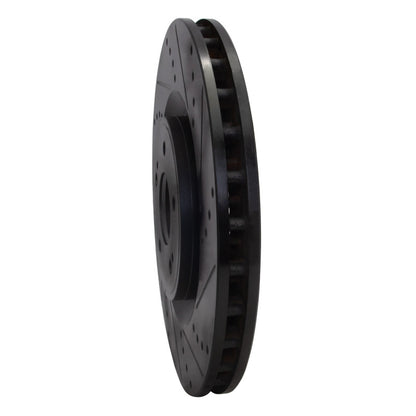 R1 Concepts R1 08-15 Mitsubishi Lancer Front Right Drilled & Slotted Black Brake Rotor