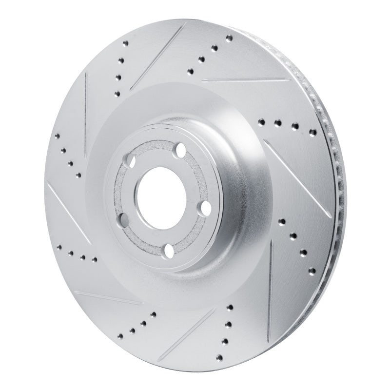 R1 Concepts R1 2021-2025 Ford Mustang Mach-E Front Left Drilled & Slotted Silver Brake Rotor