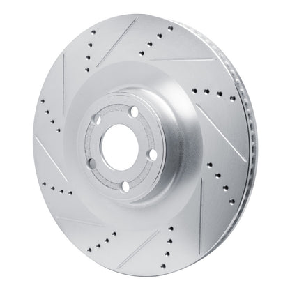 R1 Concepts R1 2021-2025 Ford Mustang Mach-E Front Left Drilled & Slotted Silver Brake Rotor