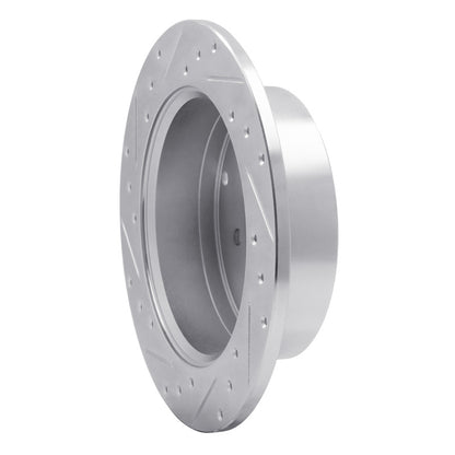 R1 Concepts R1 07-09 Hyundai SANTA FE Rear Right Drilled & Slotted Silver Brake Rotor