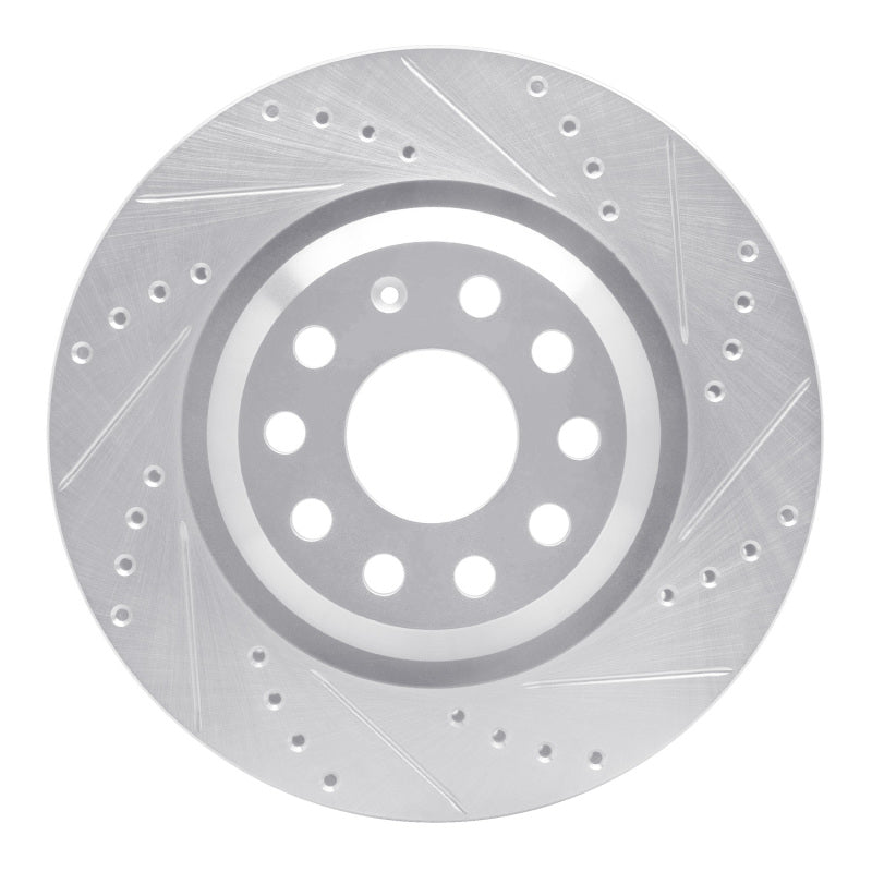 R1 Concepts R1 06-25 Audi Q3 Rear Right Drilled & Slotted Silver Brake Rotor