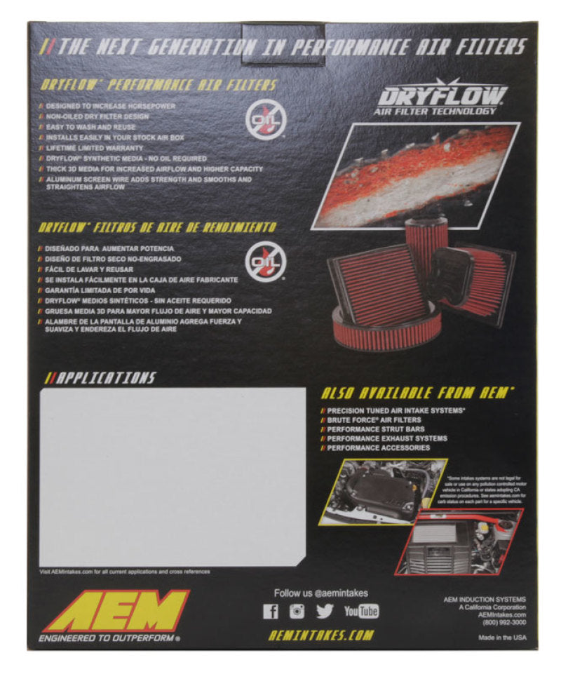 AEM Induction AEM 10-19 Toyota 4 Runner V6-4.0L F/I DryFlow Filter