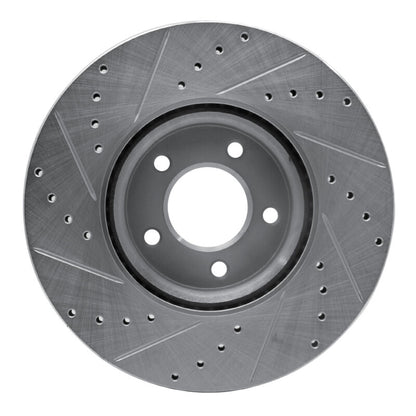 R1 Concepts R1 07-13 Mazda 3 Front Right Drilled & Slotted Silver Brake Rotor
