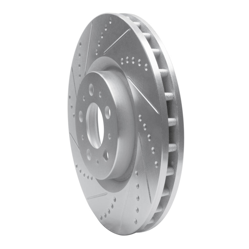 R1 Concepts R1 04-07 Volvo V70 Front Left Drilled & Slotted Silver Brake Rotor