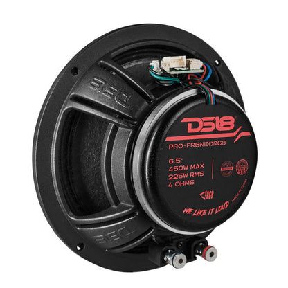DS18 6.5in 225 Watts RMS 4 ohm Neodymium Full Range Loudspeaker RGB Bullet Loudspeaker