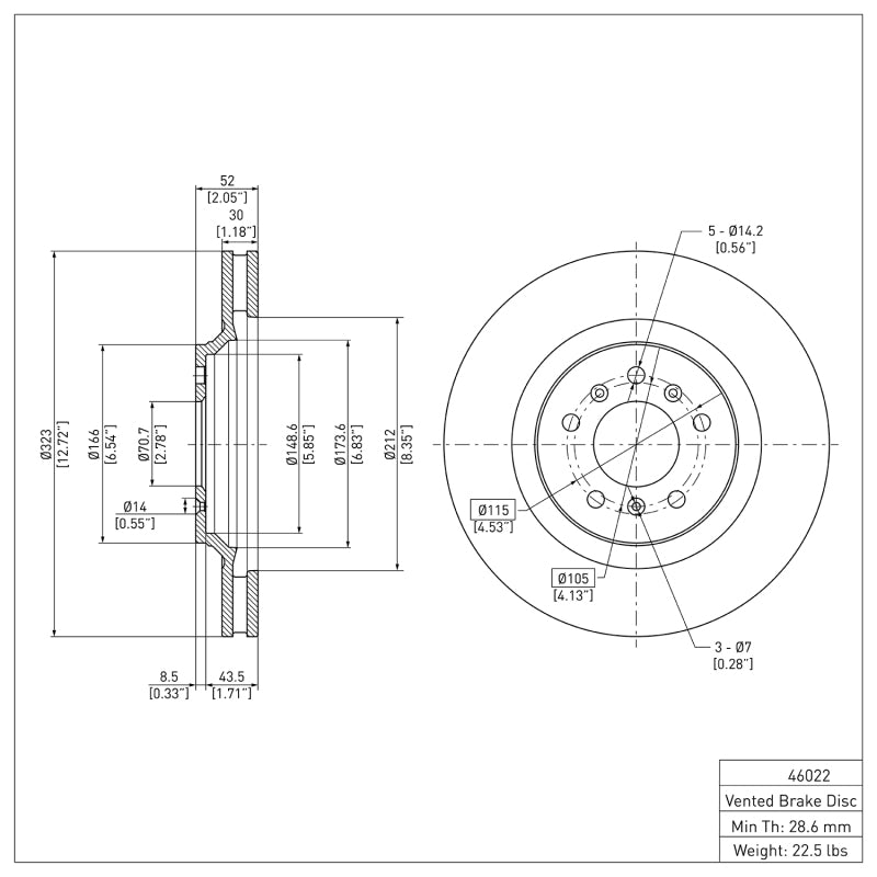 DFC 06-16 Buick Allure Front GeoSPEC Coated Rotor