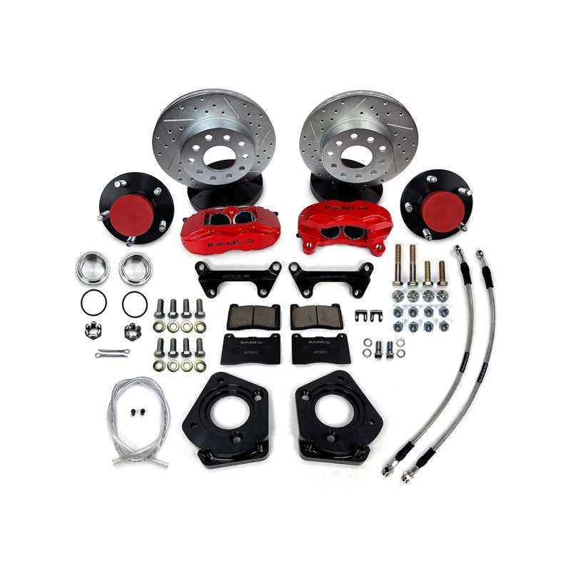 Baer Brakes 70 Ford Fairlane 11in SS4 Alum Hub Front SDZ Brake Kit - Red