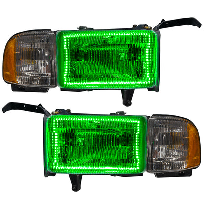 ORACLE Lighting Oracle 94-02 Dodge Ram Pre-Assembled Halo Headlights - ColorSHIFT
