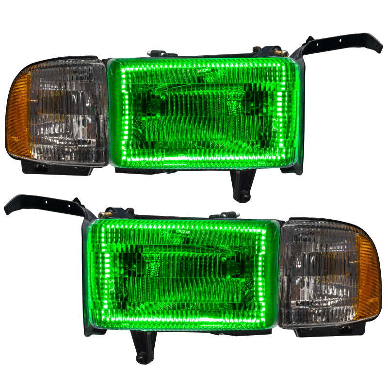 ORACLE Lighting Oracle 94-02 Dodge Ram Pre-Assembled Halo Headlights - ColorSHIFT w/ Simple Controller
