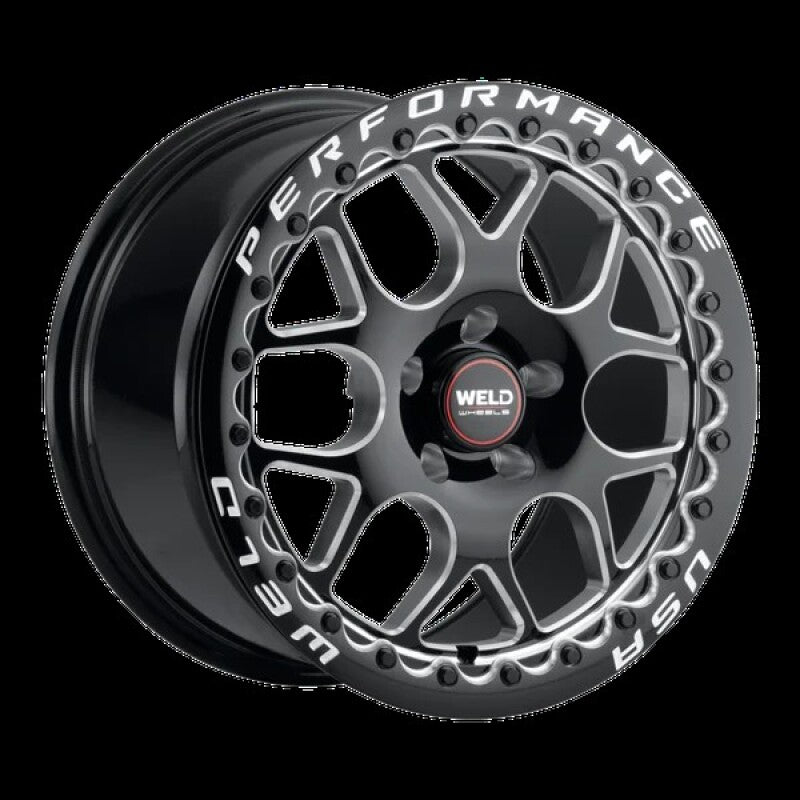 Weld Solana Beadlock 18x10 / 5x120 BP / ET42 / 78.1mm Bore - Gloss Black MIL DIA Wheel