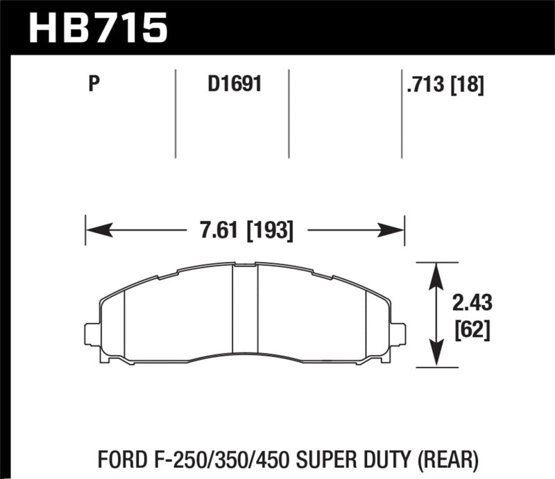 Hawk Performance Hawk 15-17 Ford F-250/350 LTS Street Rear Brake Pads