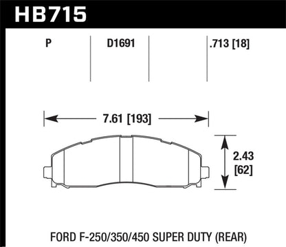 Hawk Performance Hawk 15-17 Ford F-250/350 LTS Street Rear Brake Pads