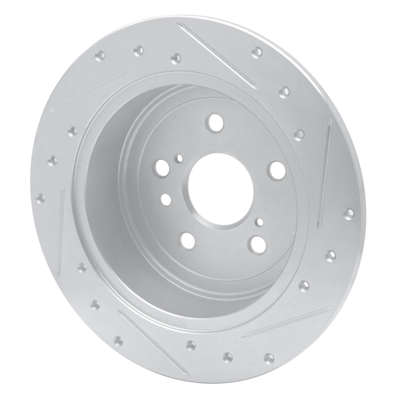 R1 Concepts R1 09-15 Toyota Venza Rear Left Drilled & Slotted Silver Brake Rotor
