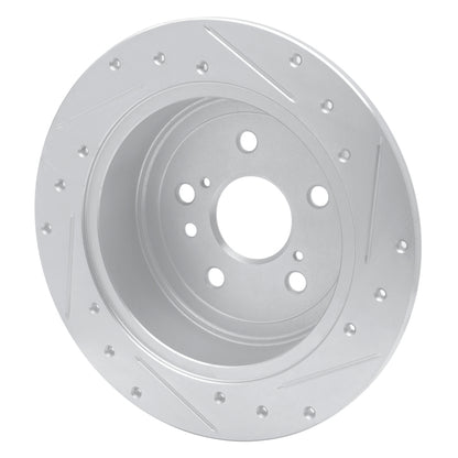 R1 Concepts R1 09-15 Toyota Venza Rear Left Drilled & Slotted Silver Brake Rotor