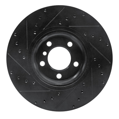 R1 Concepts R1 12-18 BMW 228I Front Left Drilled & Slotted Black Brake Rotor