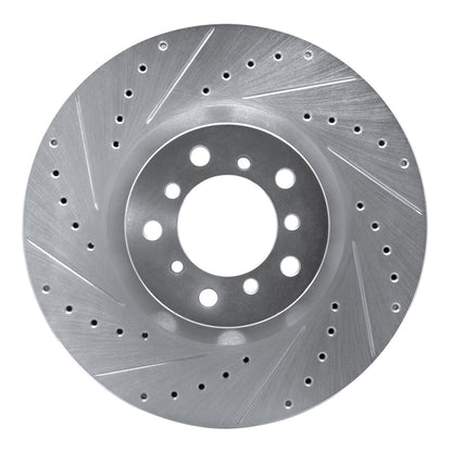 R1 Concepts R1 00-03 BMW M5 Right Front Drilled & Slotted Silver Brake Rotor
