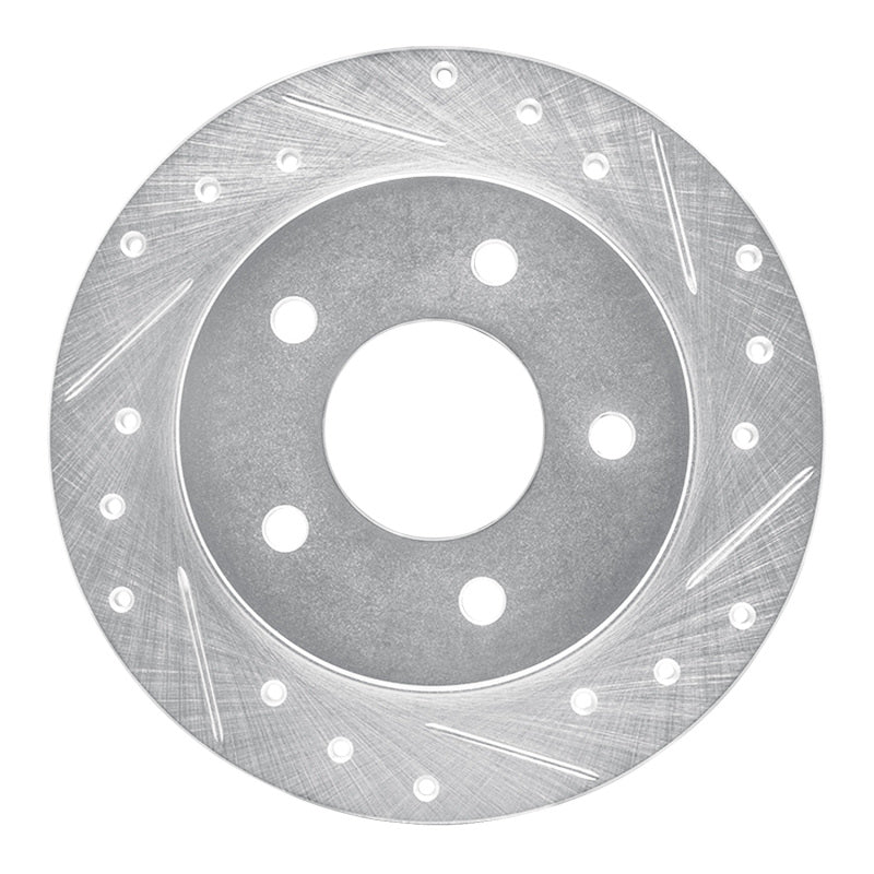 R1 Concepts R1 88-94 Buick Regal Rear Right Drilled & Slotted Silver Brake Rotor