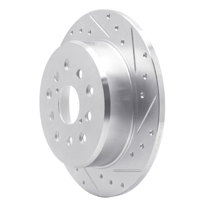 R1 Concepts R1 98-10 Lexus IS300 Rear Right Drilled & Slotted Silver Brake Rotor