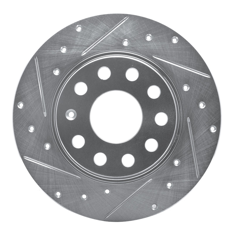 R1 Concepts R1 05-25 Audi A3 Sportback E-Tron Rear Left Drilled & Slotted Silver Brake Rotor