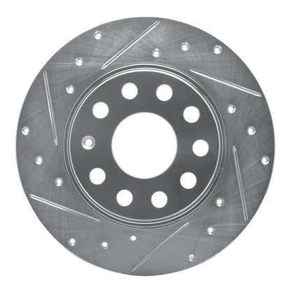 R1 Concepts R1 05-25 Audi A3 Sportback E-Tron Rear Left Drilled & Slotted Silver Brake Rotor