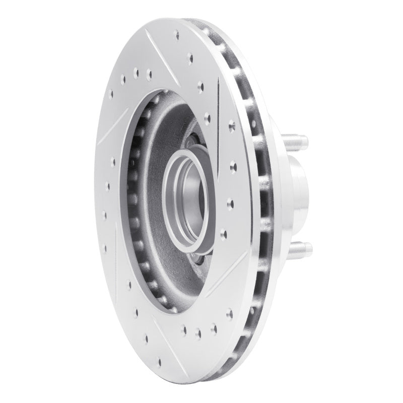 R1 Concepts R1 78-93 Ford Thunderbird Front Left Drilled & Slotted Silver Brake Rotor