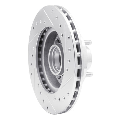 R1 Concepts R1 78-93 Ford Thunderbird Front Left Drilled & Slotted Silver Brake Rotor