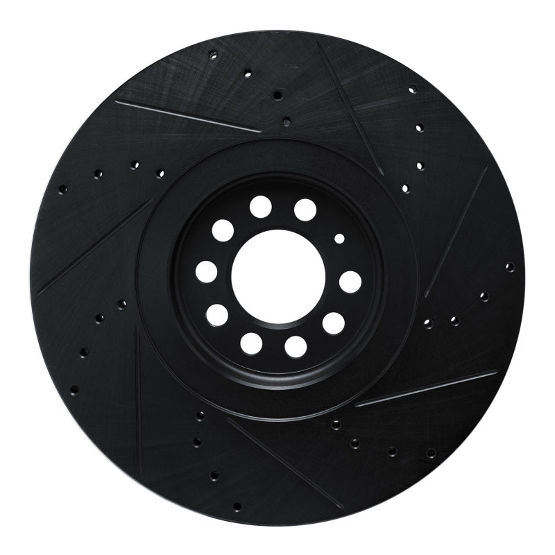 R1 Concepts R1 04-06 Audi TT Quattro Left Front Drilled & Slotted Black Brake Rotor