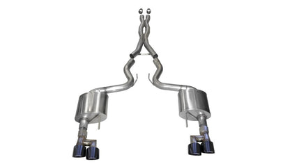 CORSA Performance Corsa 18-23 Ford Mustang 5.0L V8 3in Sport Cat-Back Dual Rear Exit w/ 4in Black PVD Pro-Series Tips