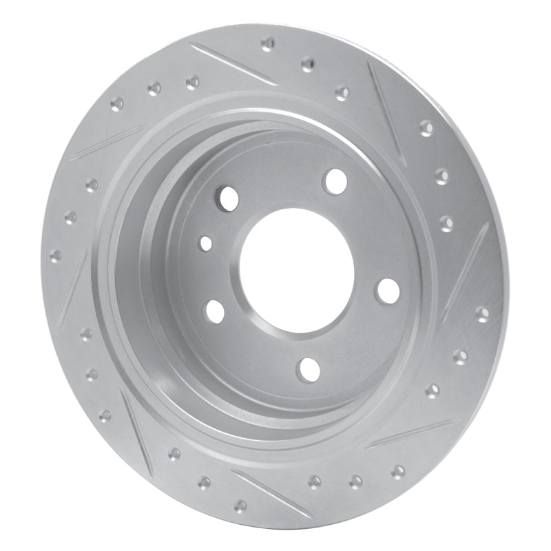 R1 Concepts R1 82-89 BMW 633CSI Rear Left Drilled & Slotted Silver Brake Rotor