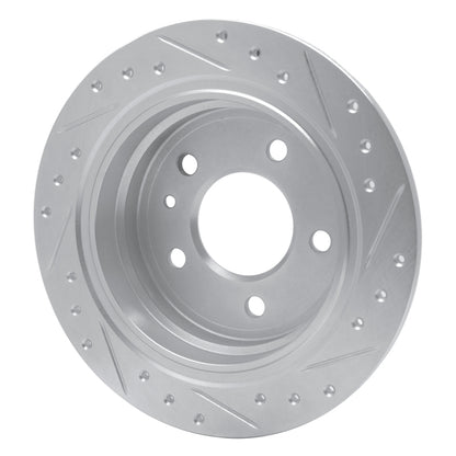 R1 Concepts R1 82-89 BMW 633CSI Rear Left Drilled & Slotted Silver Brake Rotor