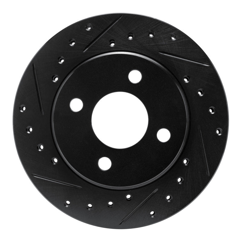 R1 Concepts R1 81-87 Chrysler LeBaron Front Left Drilled & Slotted Black Brake Rotor
