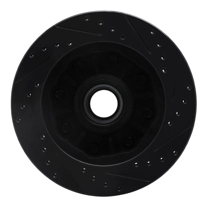 R1 Concepts R1 92-02 Chevrolet G30 Front Left Drilled & Slotted Black Brake Rotor