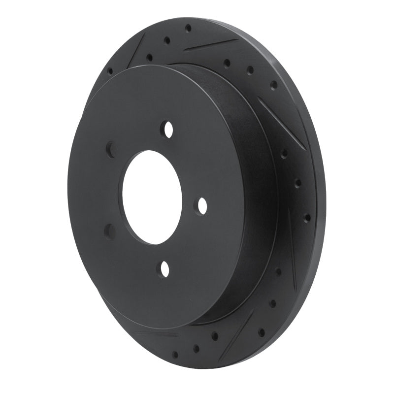 R1 Concepts R1 97-04 Ford F-150 RWD Rear Left Drilled & Slotted Black Brake Rotor